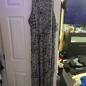Black and White Patterned Maxi Dress